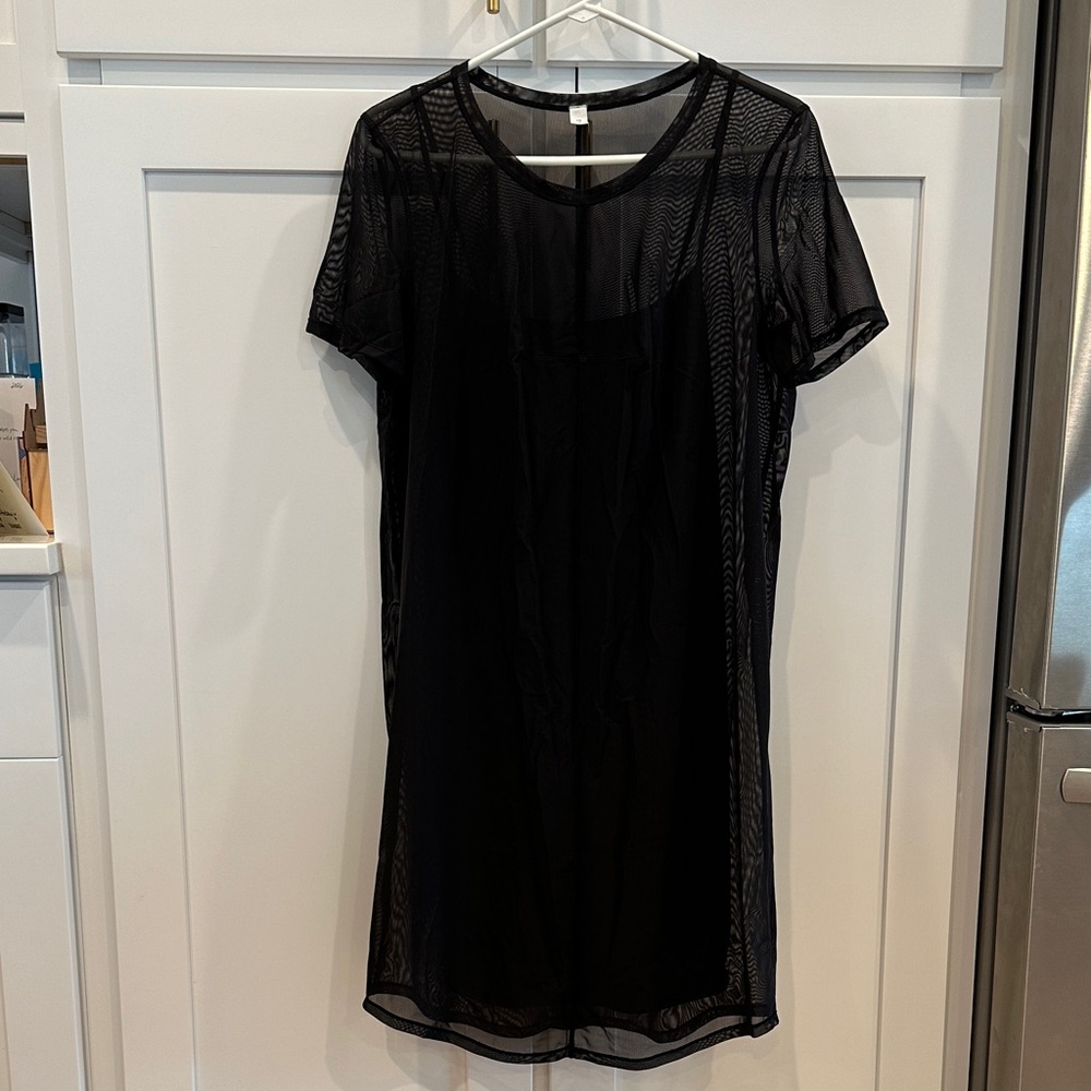 NWOT Lululemon Black Sheer Short Sleeve Dress